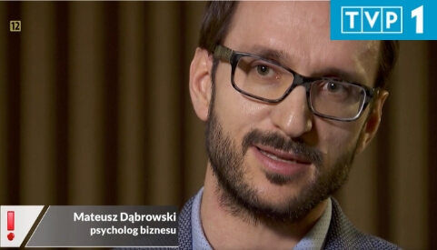 Mateusz Dąbrowski prezes firmy prowadzącej szkolenia biznesowe w wypowiedzi dla tvp1