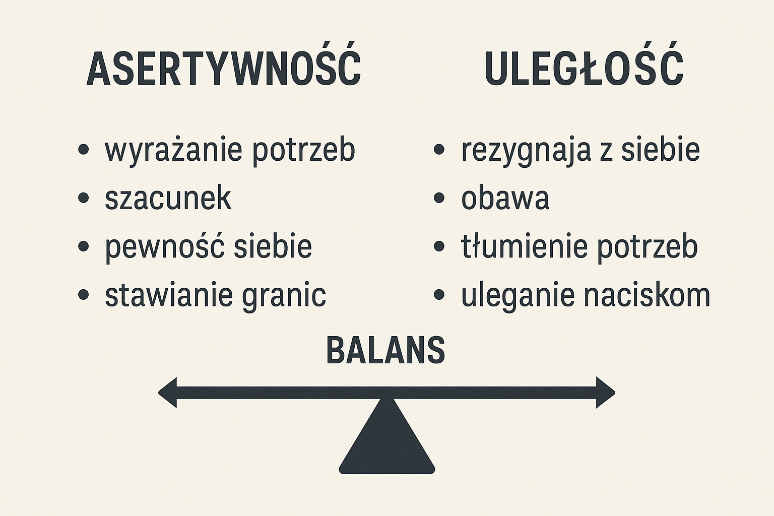 asertywność a uległość
